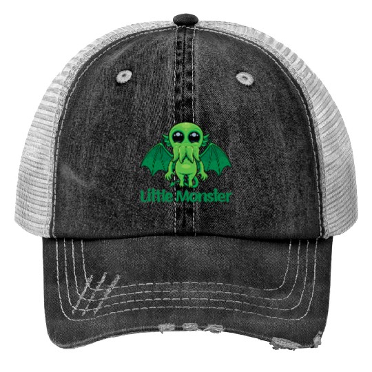 Little Monster Cthulhu Cute Creepy Mythical Buddy Print Trucker Hats