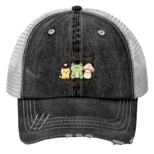Gentle Nature Affirmation Design Print Trucker Hats