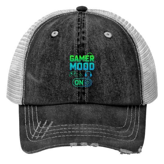 Gamer Mood Neon Design Print Trucker Hats