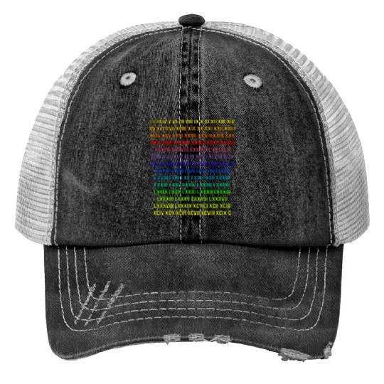 Latin Numbers - 7Color Print Trucker Hats