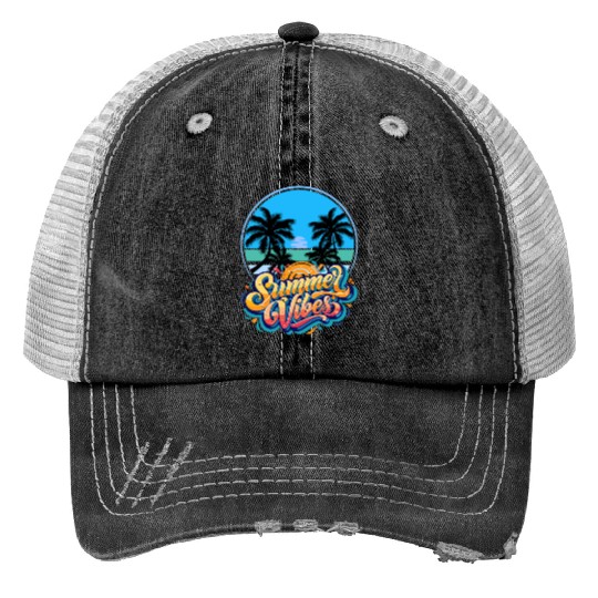 Blue and Yellow Graffiti best summer Print Trucker Hats