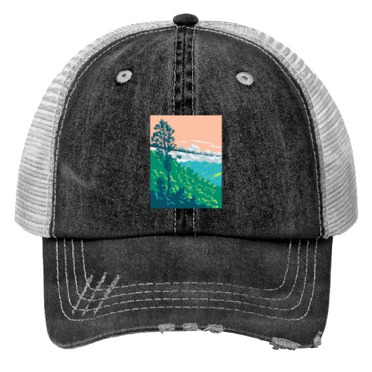 Great Smoky Mountains National Park Gatlinburg WPA Print Trucker Hats