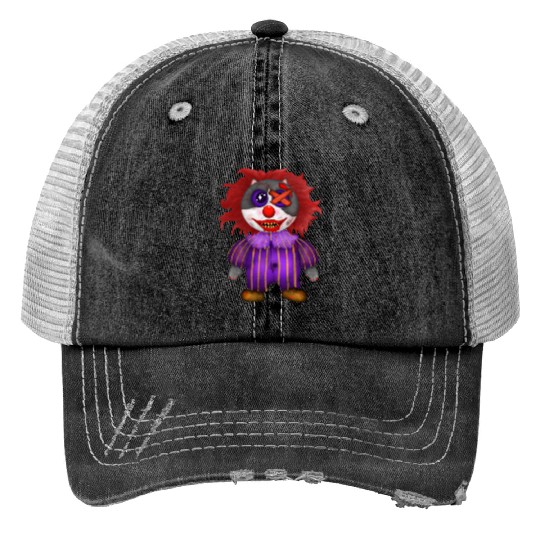 Creepy Clown Halloween Costume Print Trucker Hats