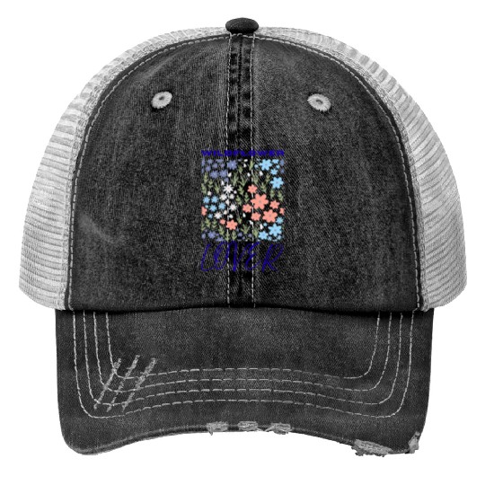Wildflower Lover Floral Design Print Trucker Hats