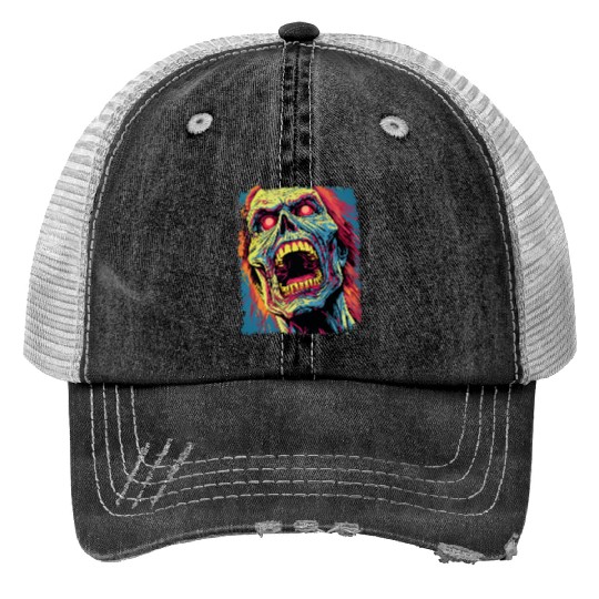 Classic Horror Halloween Print Trucker Hats