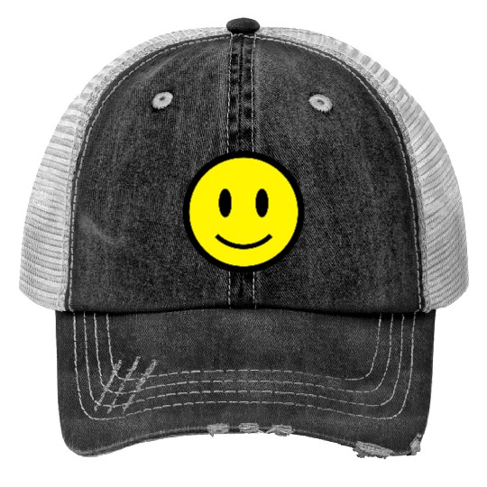Smiley Face Icon 2c Print Trucker Hats