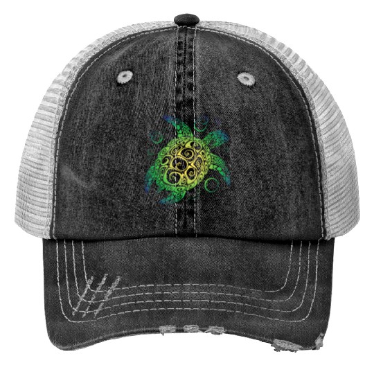 Sea Turtle Print Trucker Hats