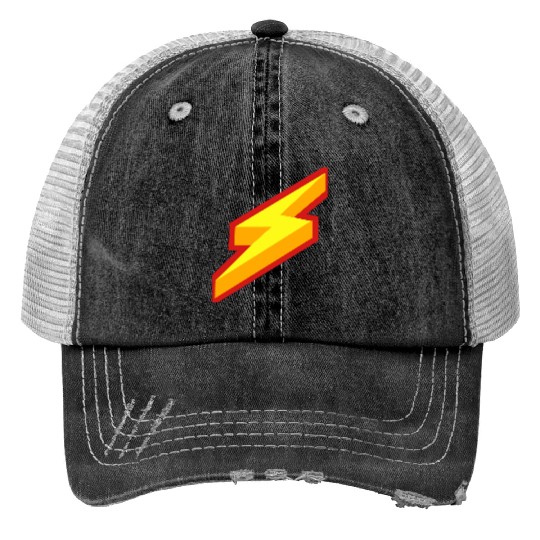 Lightning Bolt Design Print Trucker Hats