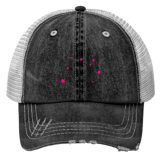 Stars, Pink, Bling Bling Print Trucker Hats