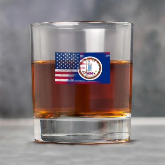 Virginia American Flag Fusion Rock Glasses