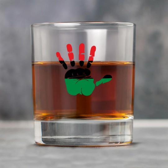 Pan African Flag Hand Print Sign Afro- American Rock Glasses