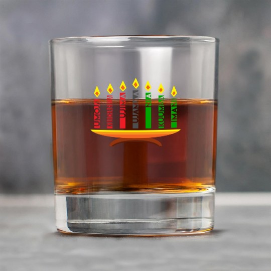 Kwanzaa Holiday Candles Rock Glasses