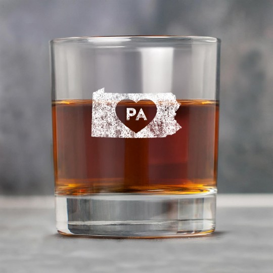 Used I Love Pennsylvania Rock Glasses