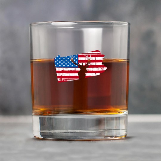 American Flag Pennsylvania Deer Hunting Rock Glasses
