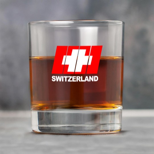 Switzerland Flagg Rock Glasses