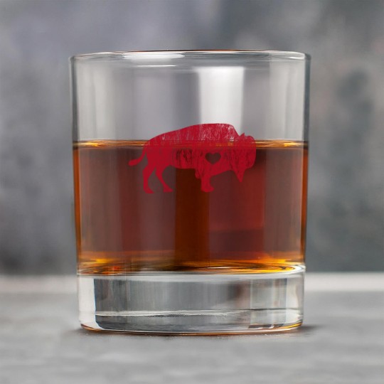Red Raging Buffalo Distressed Rock Glasses I Love