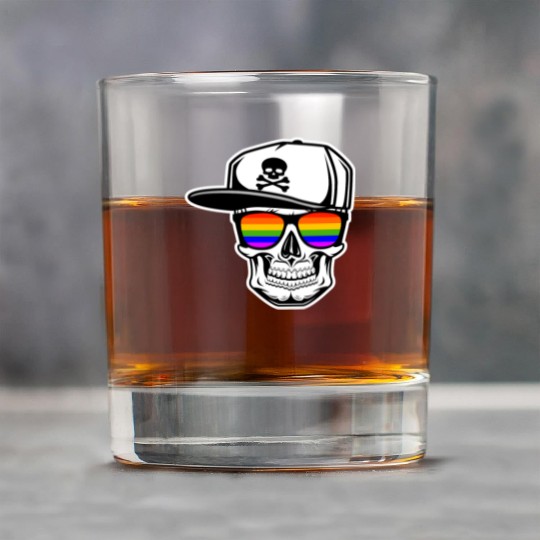 Gay Skull LGBT Old School Gay Pride Sunglasses Rock Glasses