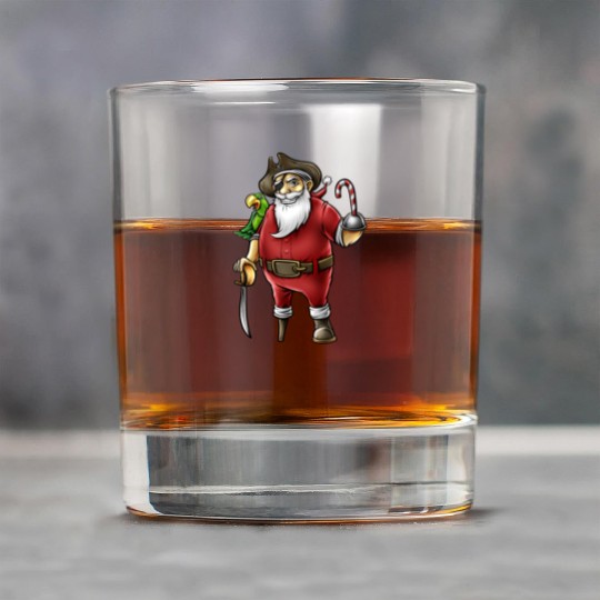 Santa Pirate Funny Christmas Candy Cane Hook Hand Rock Glasses
