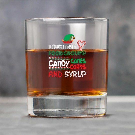 four main food groups candy candy funny elf saying Rock Glasses