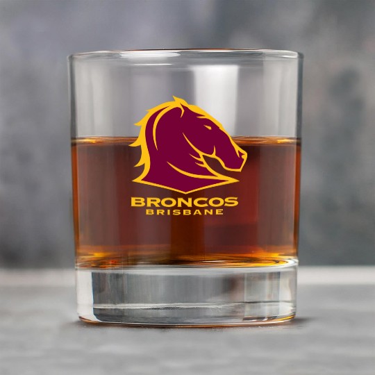 BRISBANE BRONCOS NRL TEAM LOGO PET TANK CAT OR DOG Rock Glasses