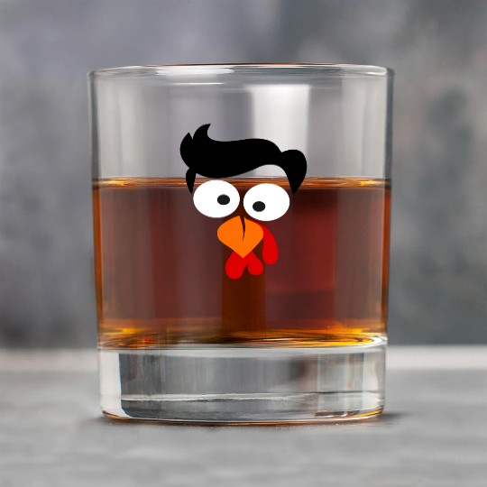 Turkey Face Thanksgiving Rock Glasses