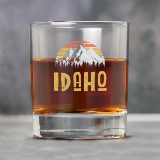 Vintage Retro Id Idaho Us Mountain State Rock Glasses