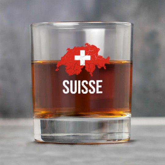 Suisse Outline Flag | Switzerland, proud Swiss Rock Glasses
