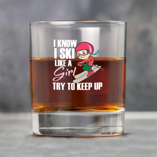 Winter Ski Girl Rock Glasses