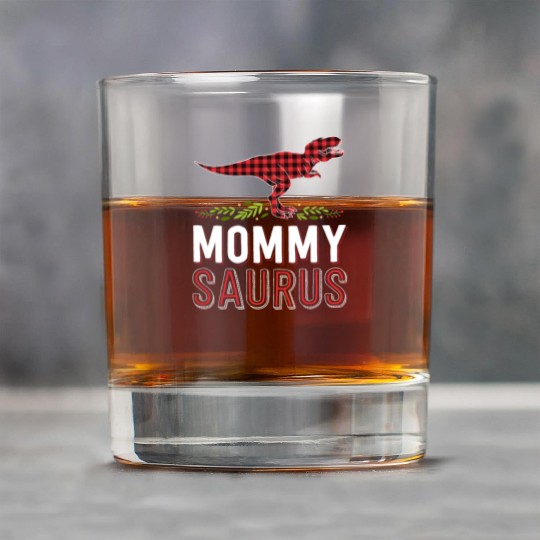 Mommy Saurus T Rex Mom Red Plaid Matching Family Rock Glasses
