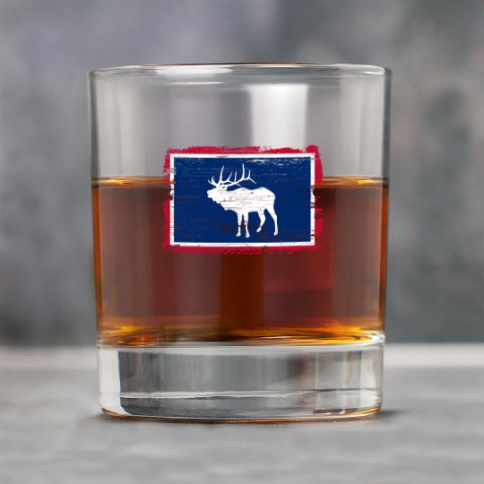 Wyoming Flag Elk Hunting Season For Deer Hunter Rock Glasses