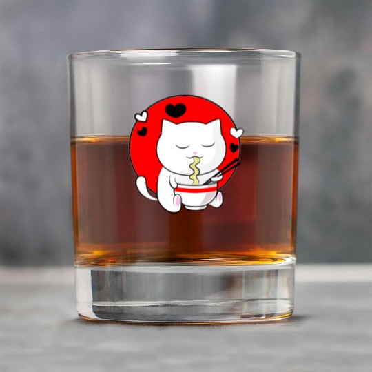 Kawaii Ramen Anime Cat Japanese Manga Rock Glasses
