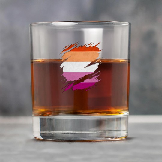 Lesbian Pride Flag Ripped Reveal Rock Glasses