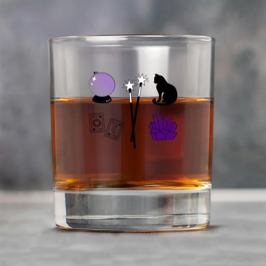 witch magic wand crystal ball tarot crystal cat Rock Glasses