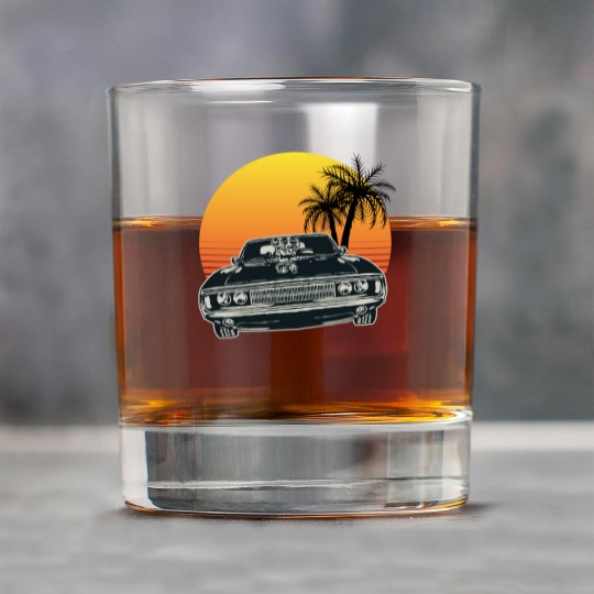 Muscle Car Sunset Rock Glasses