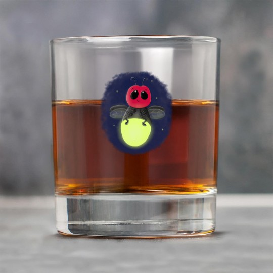 Cute lightning bug firefly cartoon illustration Rock Glasses