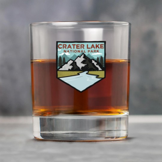 Retro Vintage Crater Lake National Park Gift Rock Glasses