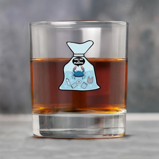 Say No To Plastic Crab Vinyl Best Friend Gift Rock Glasses
