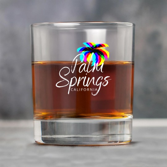 Palm Springs Neon Tree (White) Rock Glasses