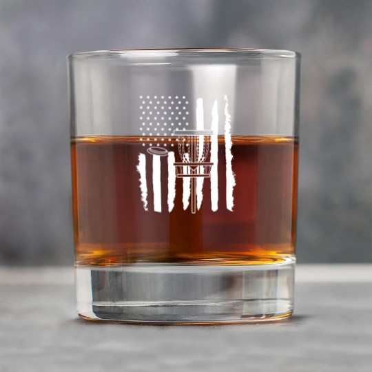 Disc Golf USA American Flag Rock Glasses