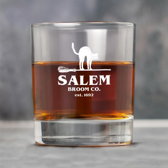 Salem Broom Co Company Halloween Black Cat Witch A Rock Glasses