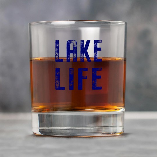 Vintage Distressed Lake Life Rock Glasses