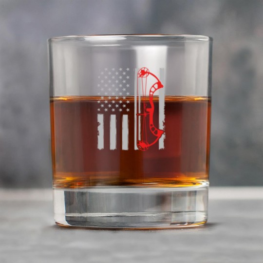 Bow deer hunting American flag gift for Bow Rock Glasses
