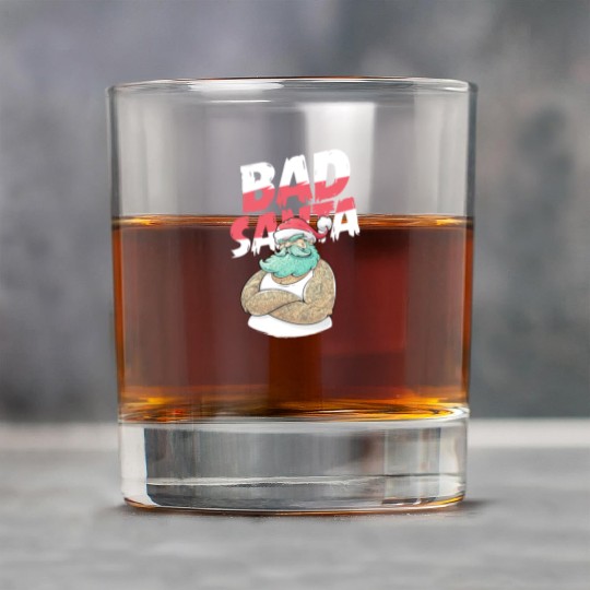 Bad Santa Claus Christmas Tattoo Rock Glasses