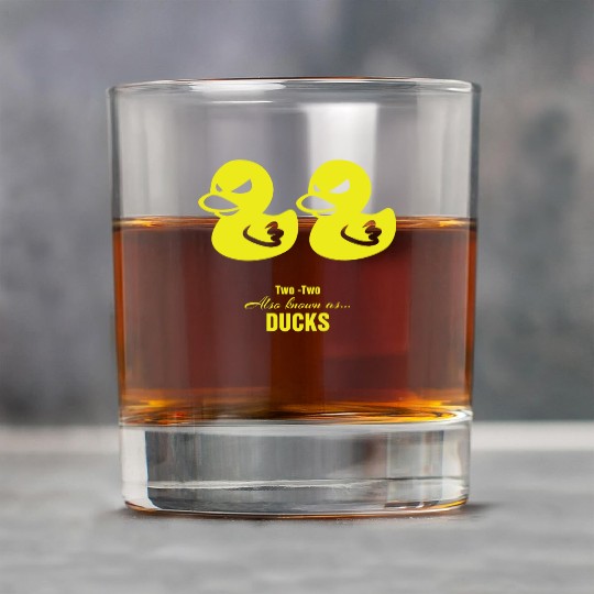 Poker - Yellow 2-2 "Ducks" Pocket Twos, Deuces Rock Glasses