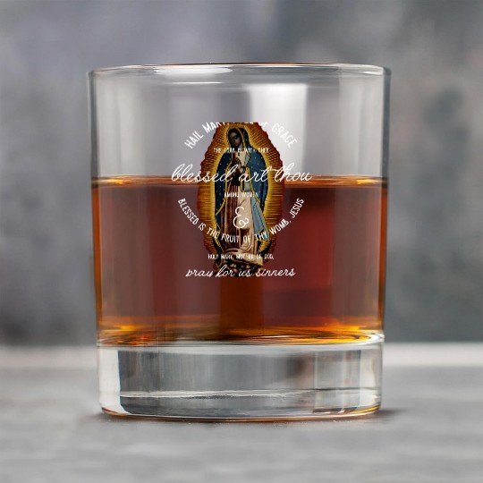 Our Lady of Guadalupe Hail Mary Prayer Catholic Gi Rock Glasses
