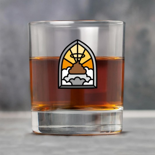 Holy Shit stained glass Church poop Holy crap poo Rock Glasses