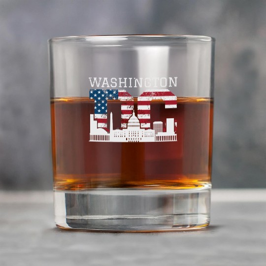 Washington Dc Capitol Hill Usa Flag Souvenir Gift Rock Glasses