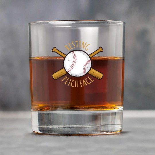 Game Day Baseball Resting Pitch Face Rock Glasses