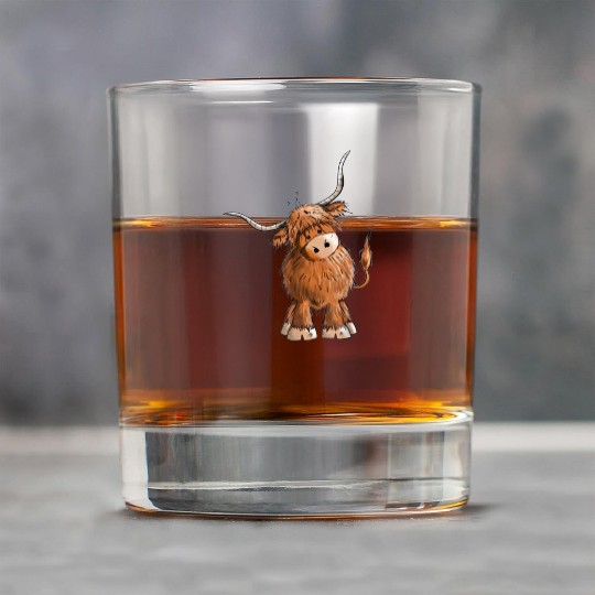 Fluffy and funny scottish highland cow Rock Glasses