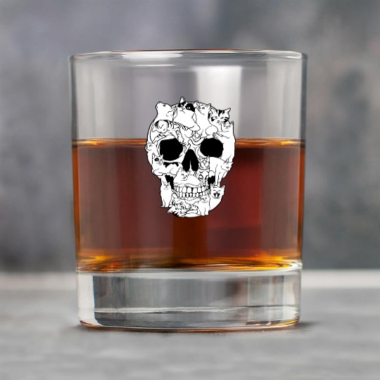 Cat Skull Kitty Skeleton Grunge Style Funny Cat Bo Rock Glasses